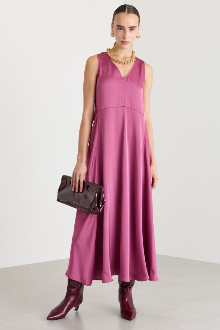 Flowing satin dress - PINK - Intrend