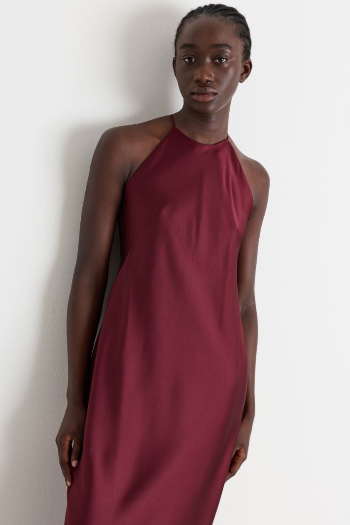 Abito in raso fluido - BORDEAUX - Intrend - 3