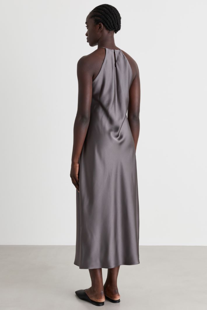 Abito in raso fluido - GRIGIO - Intrend - 4