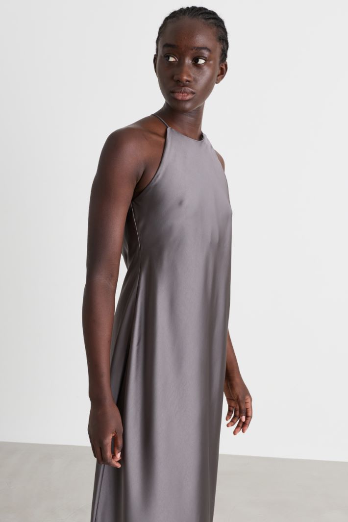 Abito in raso fluido - GRIGIO - Intrend - 3