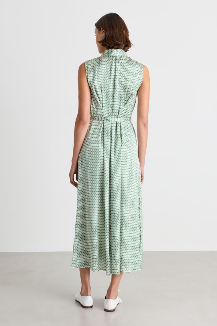 Sleeveless shirt dress - GREEN - Intrend - 4