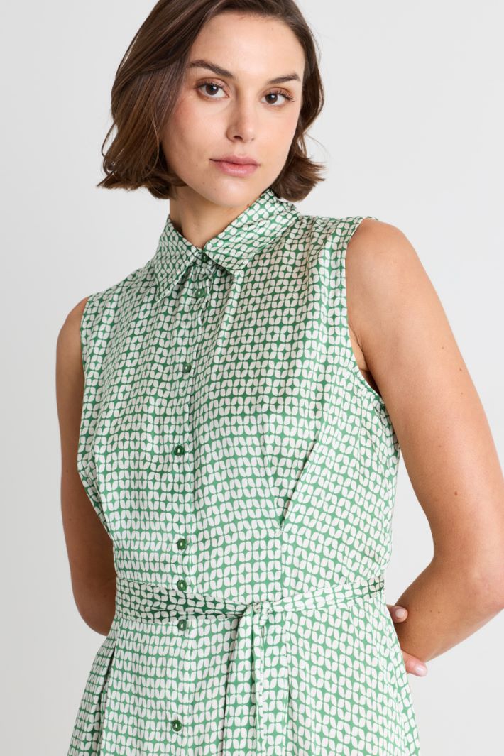 Sleeveless shirt dress - GREEN - Intrend - 3