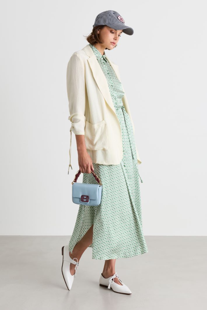 Sleeveless shirt dress - GREEN - Intrend