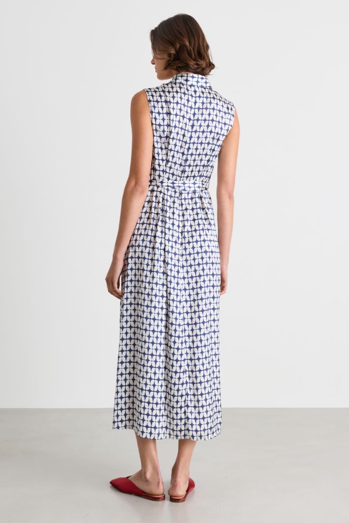 Sleeveless shirt dress - BLUE - Intrend - 4
