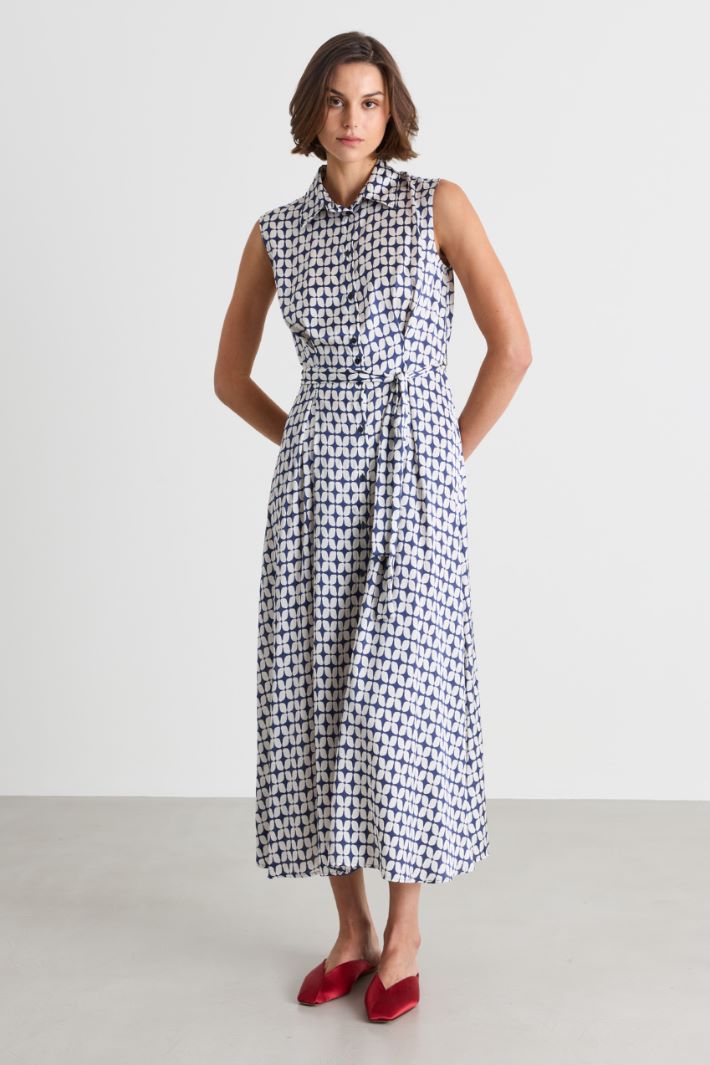 Sleeveless shirt dress - BLUE - Intrend - 2