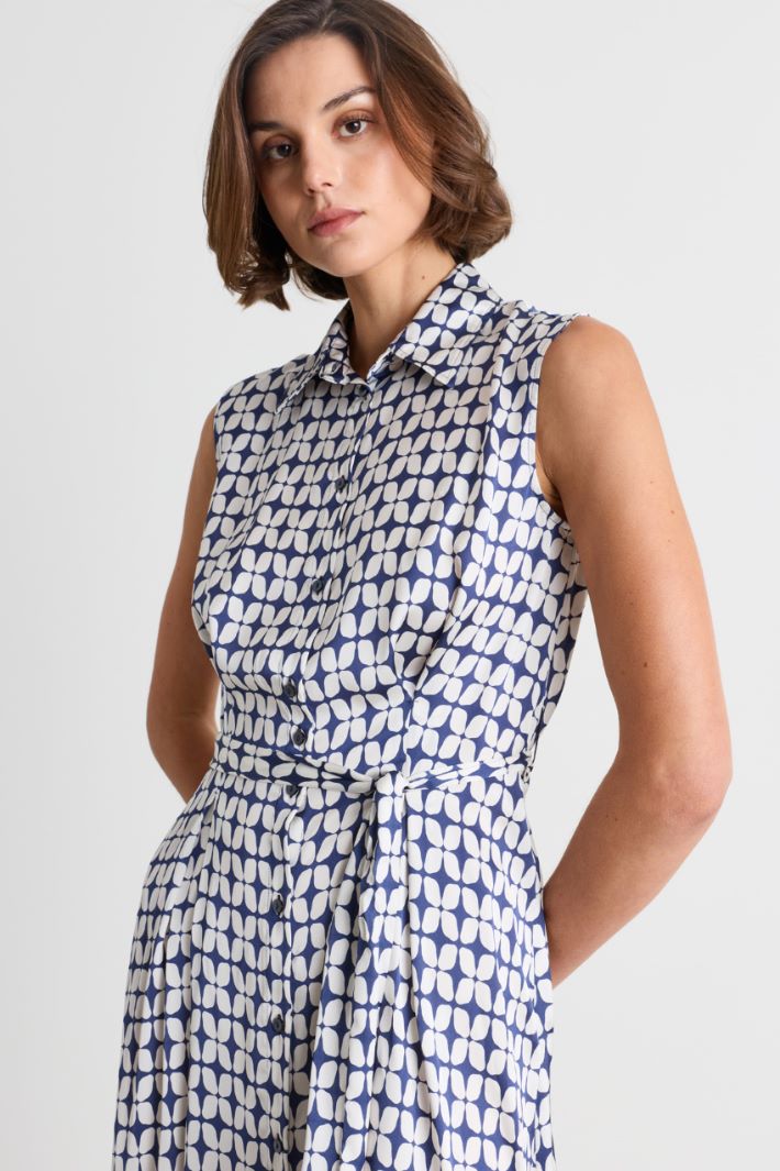 Sleeveless shirt dress - BLUE - Intrend - 3