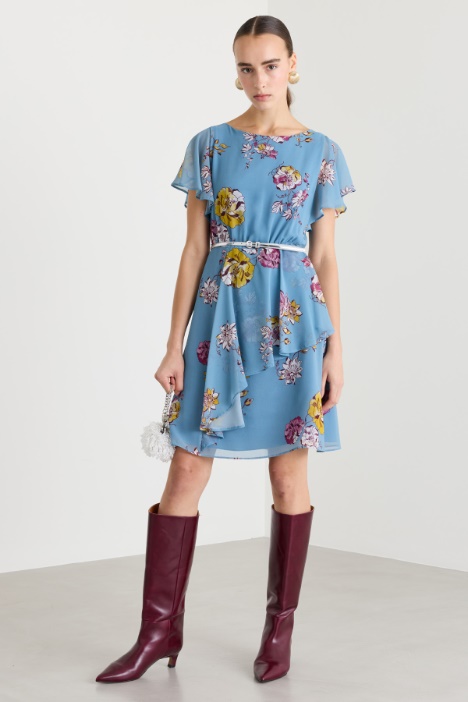 Ruffled georgette dress - Intrend