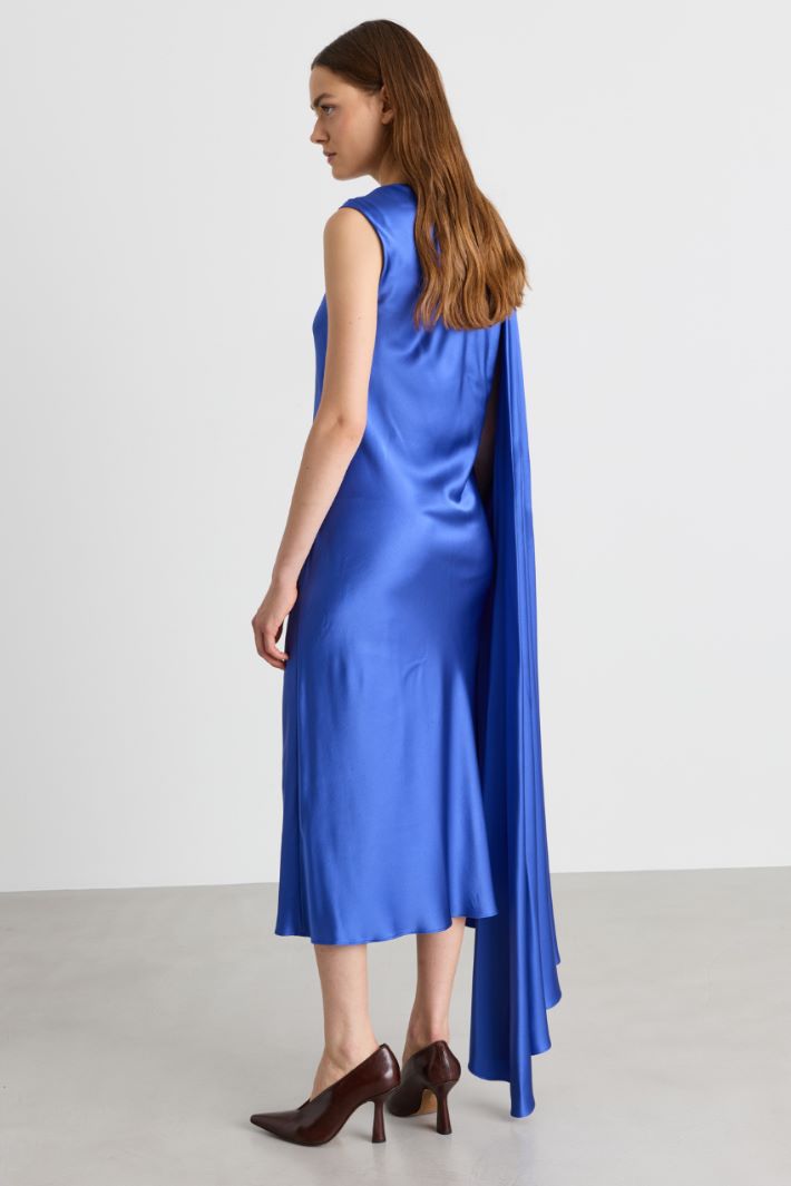 Cape-detail dress - BLUE - Intrend - 4
