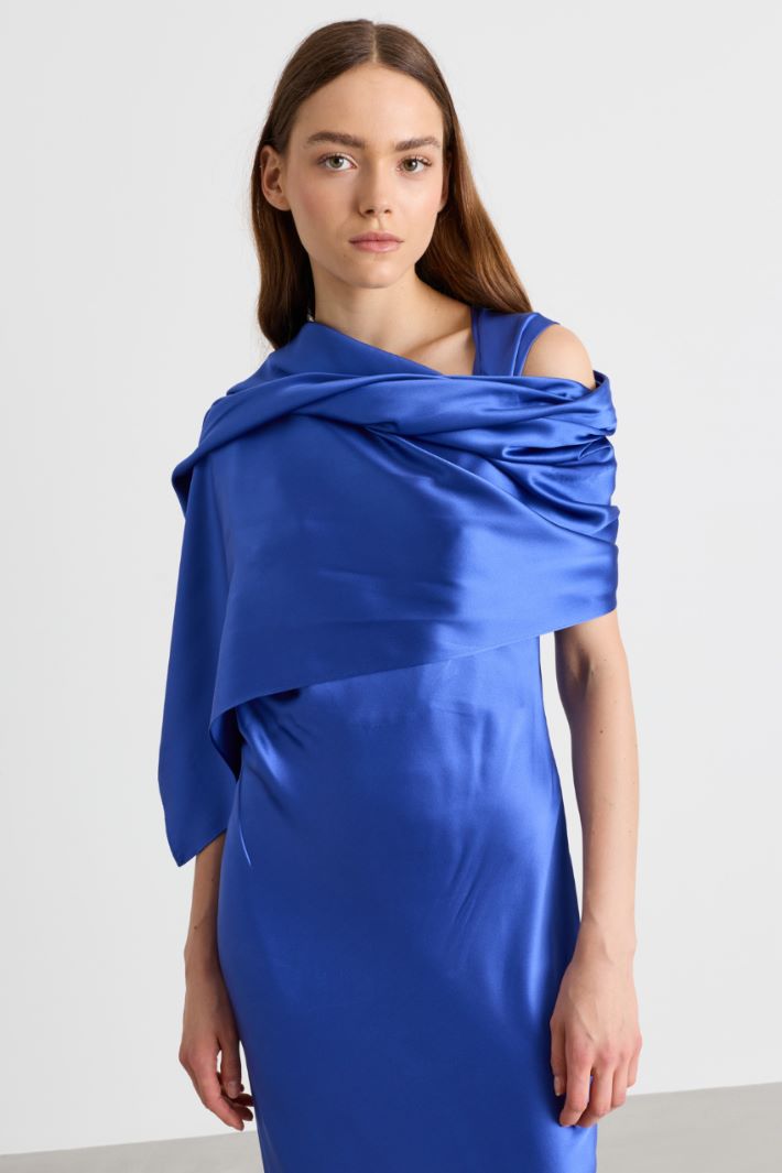 Cape-detail dress - BLUE - Intrend - 3