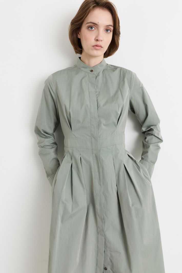 Taffeta shirt dress - GREEN - Intrend - 3