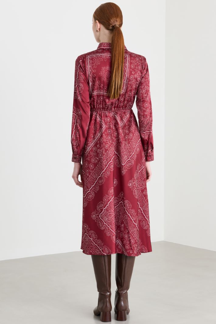 Abito in twill stampato - BORDEAUX - Intrend - 4