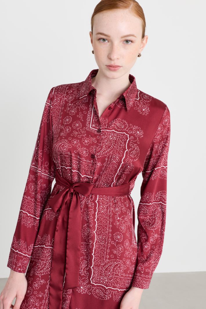 Abito in twill stampato - BORDEAUX - Intrend - 3