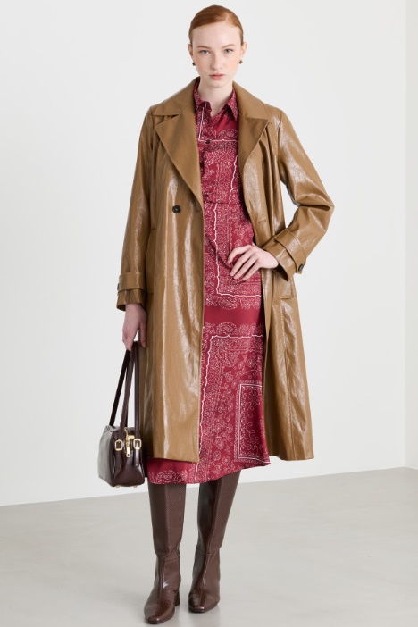 Printed twill shirt dress - Intrend