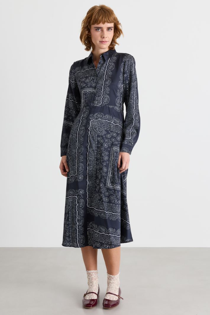 Abito in twill stampato - BLU - Intrend - 2