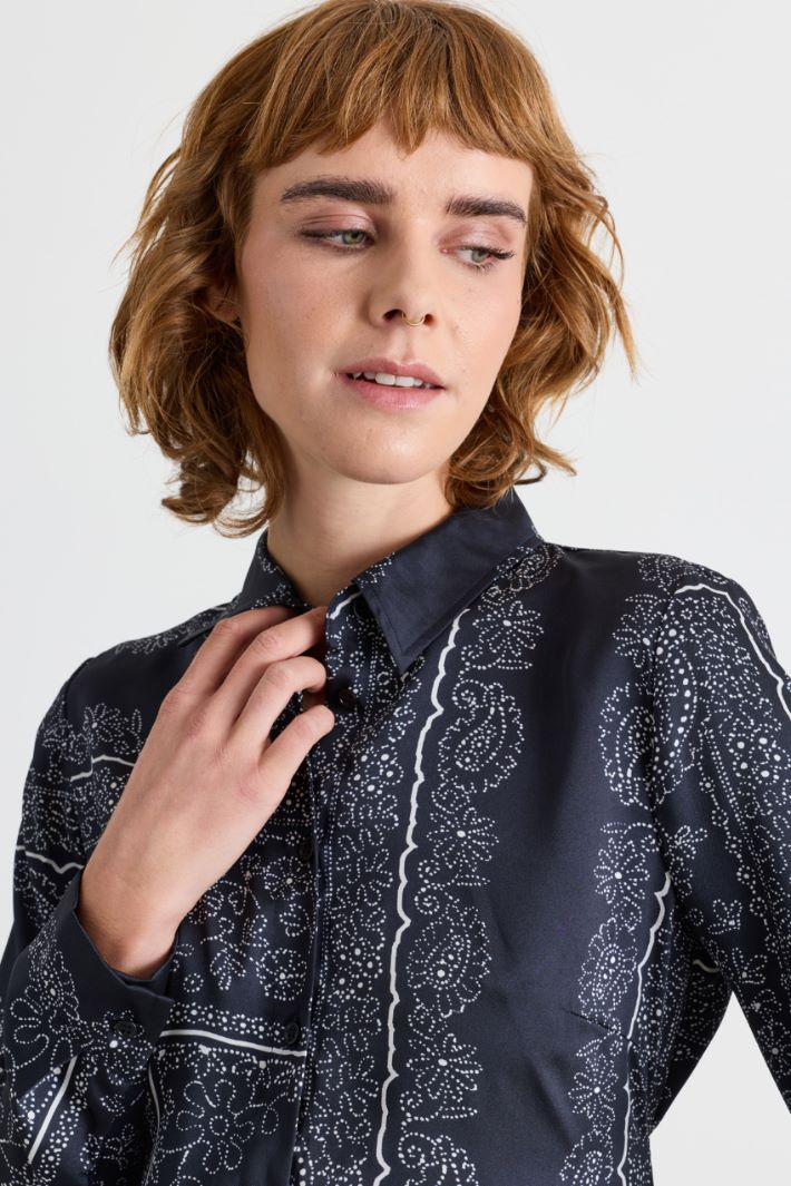 Abito in twill stampato - BLU - Intrend - 3