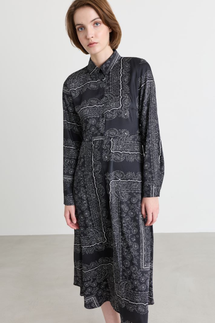 Abito in twill stampato - NERO - Intrend - 2