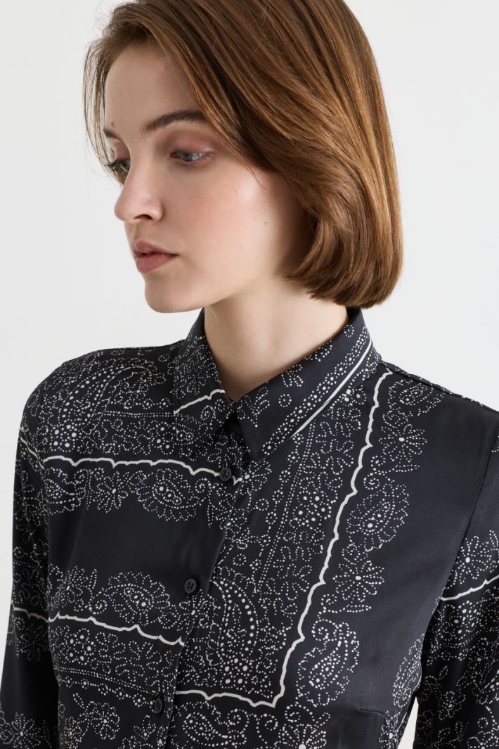 Abito in twill stampato - NERO - Intrend - 3