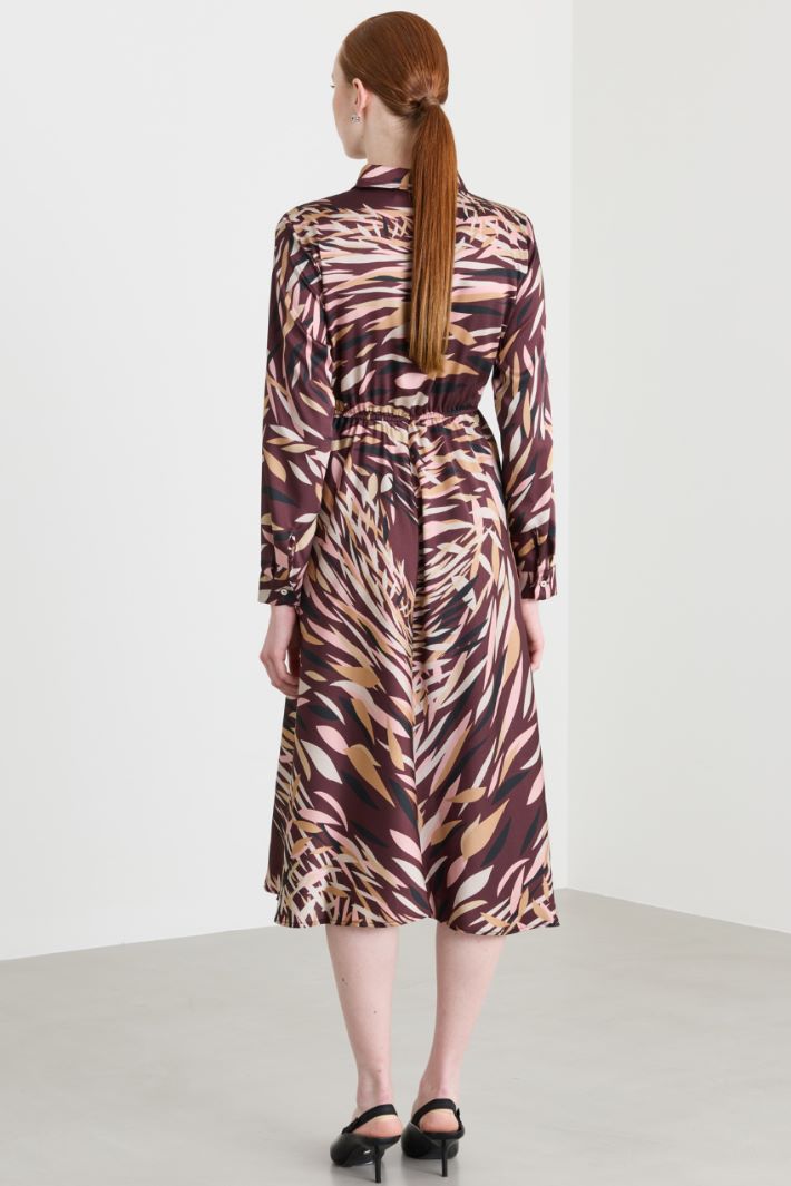 Printed twill dress - BORDEAUX - Intrend - 4
