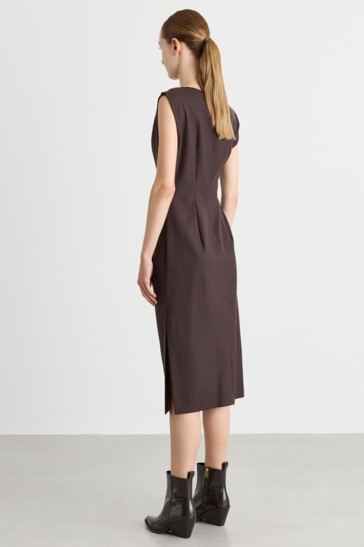 Abito drappeggiato - MARRONE - Intrend - 4