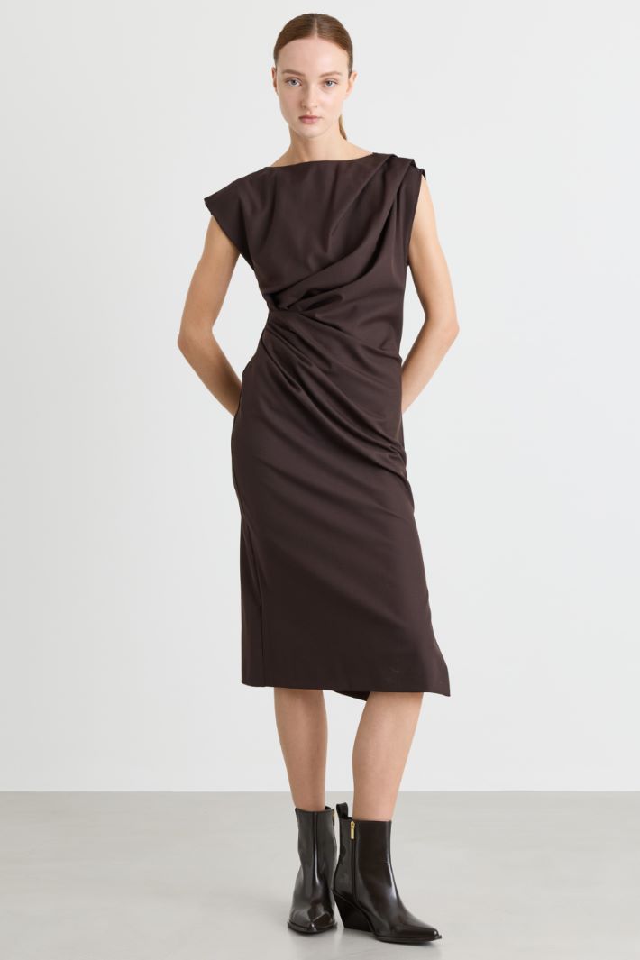 Abito drappeggiato - MARRONE - Intrend - 2