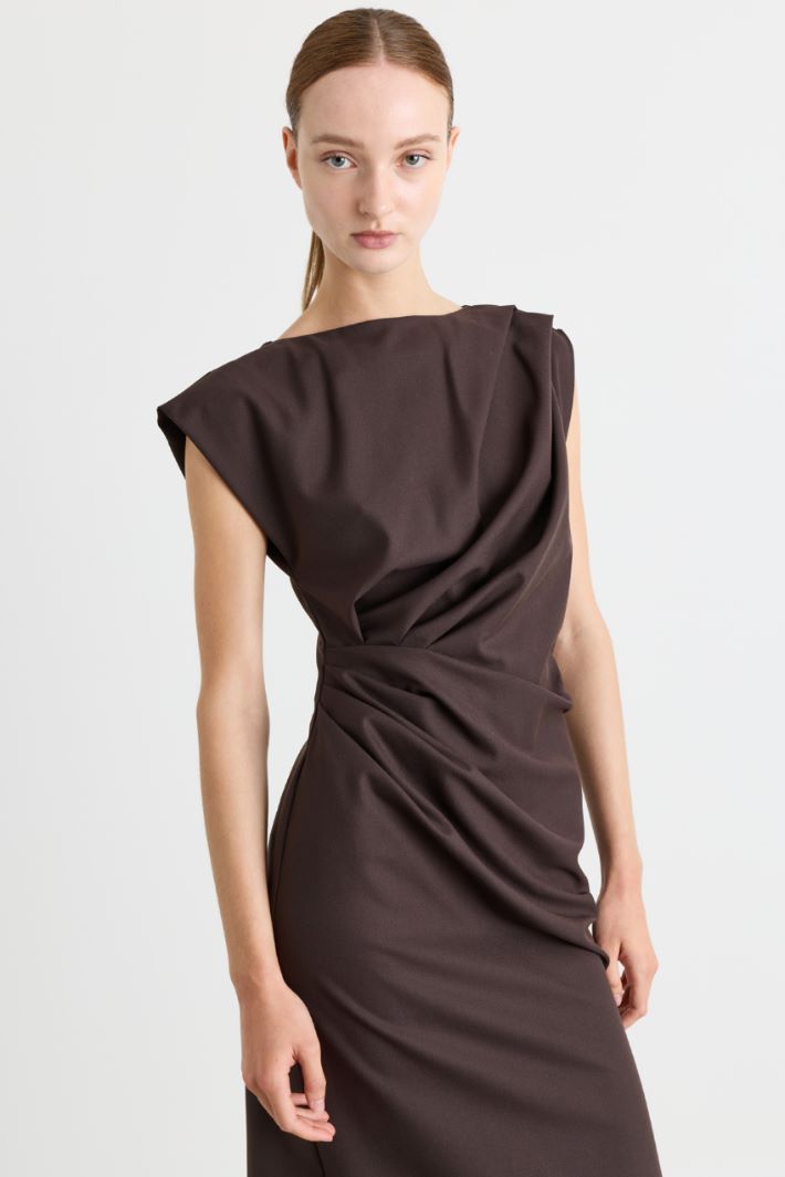 Abito drappeggiato - MARRONE - Intrend - 3