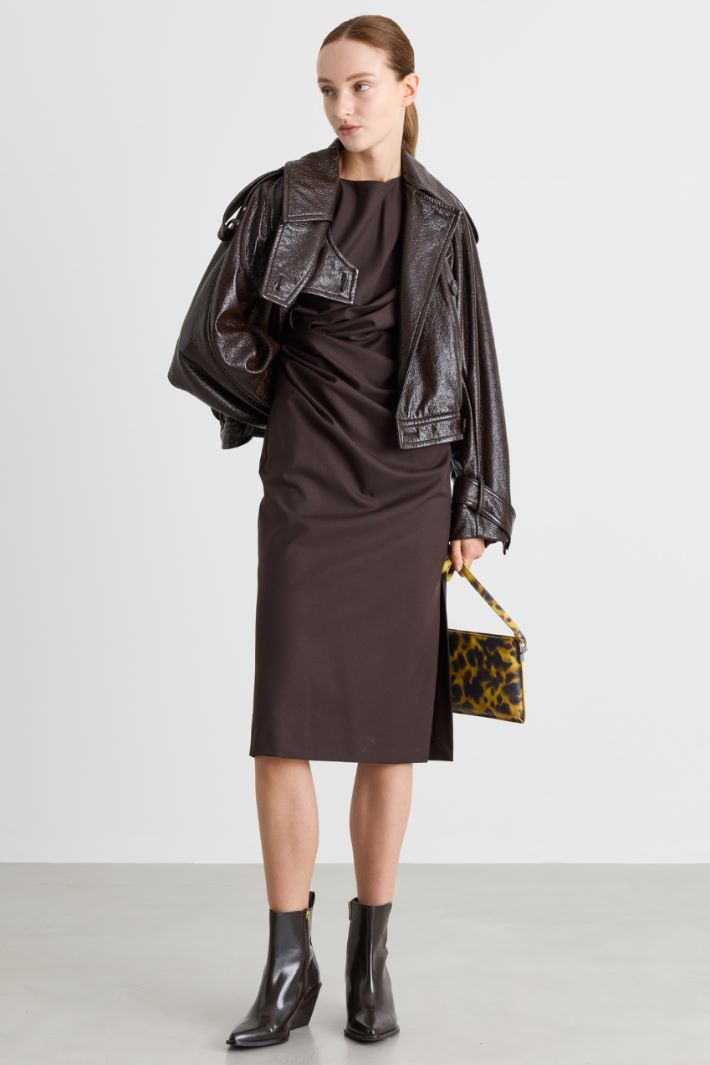 Abito drappeggiato - MARRONE - Intrend