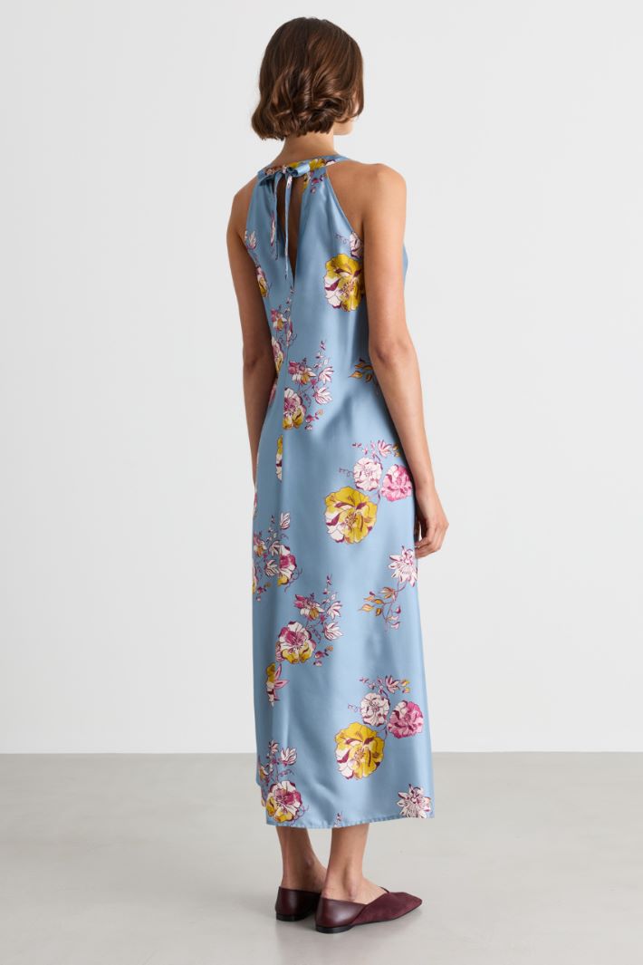 Floral twill dress - LIGHT BLUE PINK - Intrend - 4
