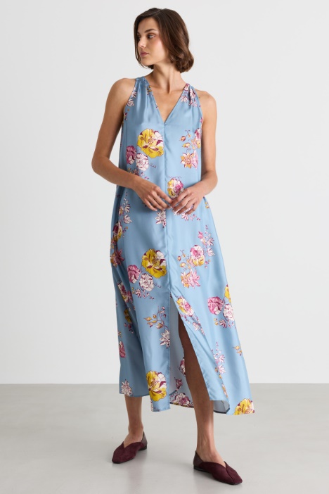 Abito in twill di seta floreale
