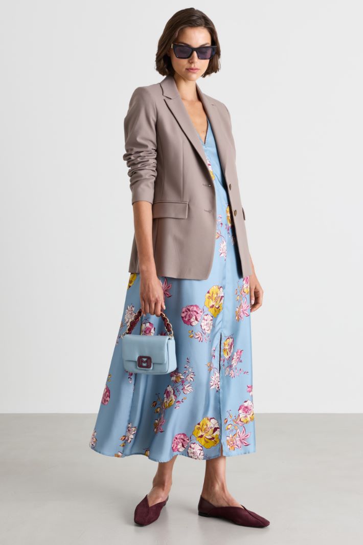 Floral twill dress - LIGHT BLUE PINK - Intrend