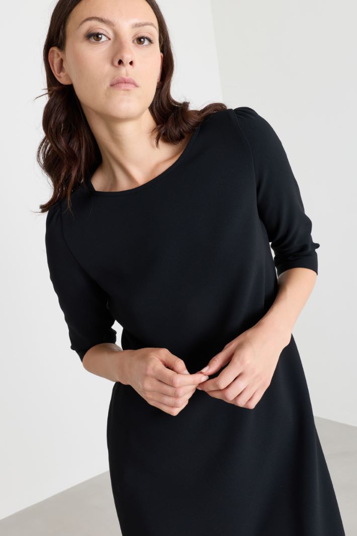 Short cady dress - BLACK - Intrend - 3