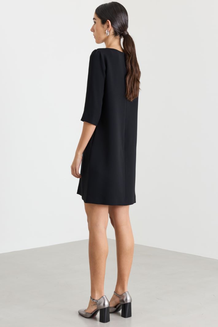 Short cady dress - BLACK - Intrend - 4