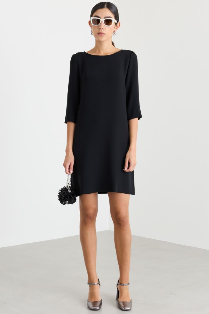 Short cady dress - BLACK - Intrend