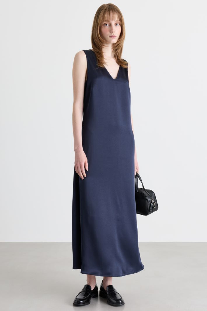 Abito fluido in raso - BLU - Intrend - 2
