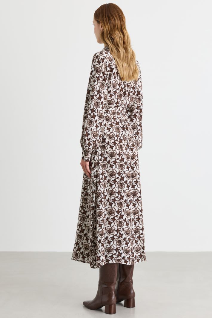 Printed shirt dress - BROWN - Intrend - 4
