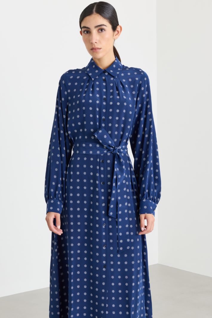 Printed shirt dress - BLUE WHITE - Intrend - 2