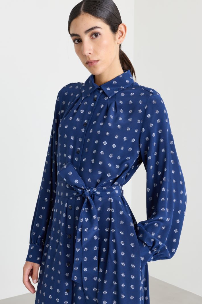 Printed shirt dress - BLUE WHITE - Intrend - 3