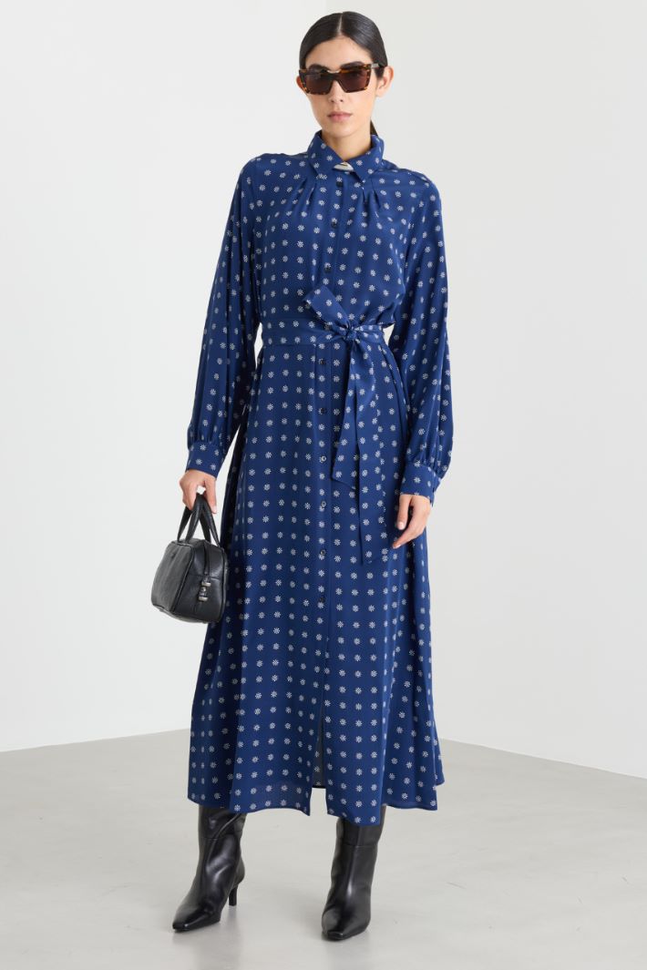 Printed shirt dress - BLUE WHITE - Intrend