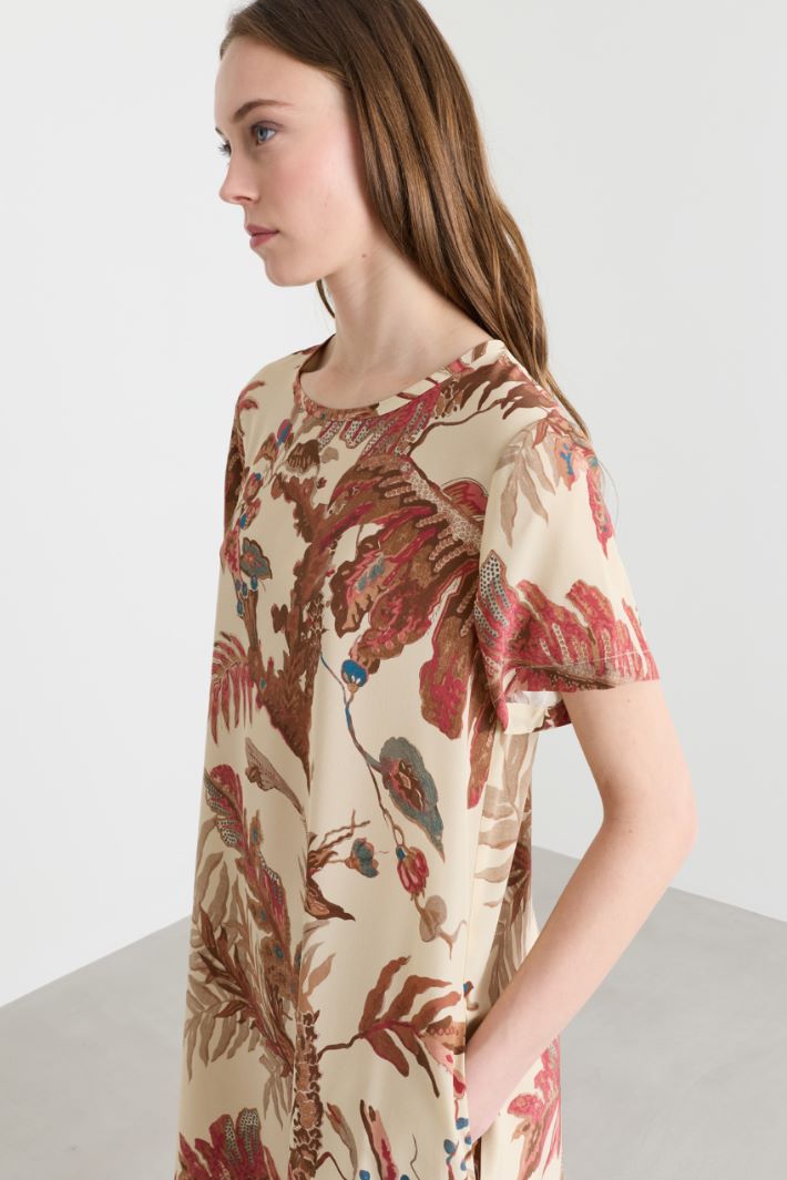 Vestido estampado con bolsillos - BEIGE - Intrend - 3
