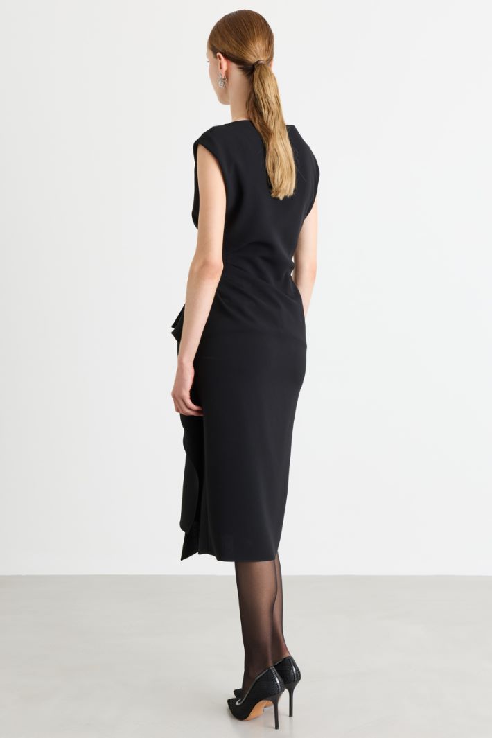 Ruffled cady dress - BLACK - Intrend - 4
