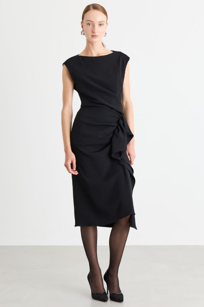 Ruffled cady dress - BLACK - Intrend - 2