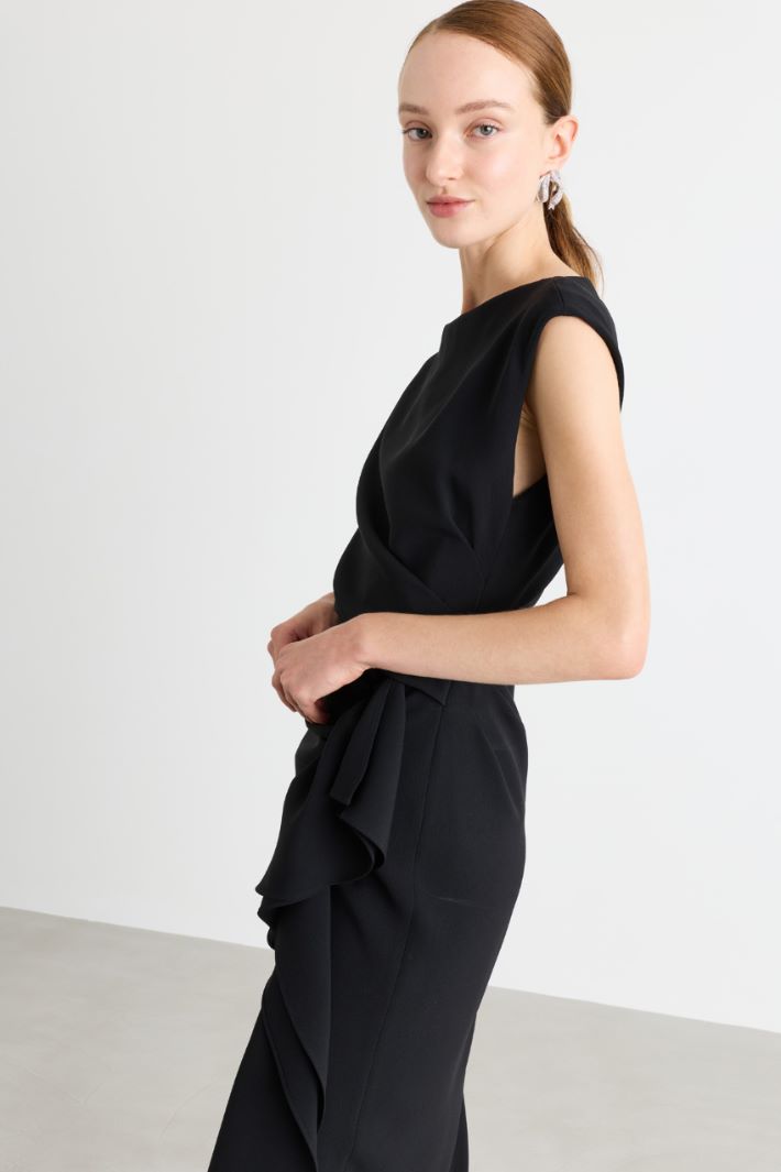 Ruffled cady dress - BLACK - Intrend - 3