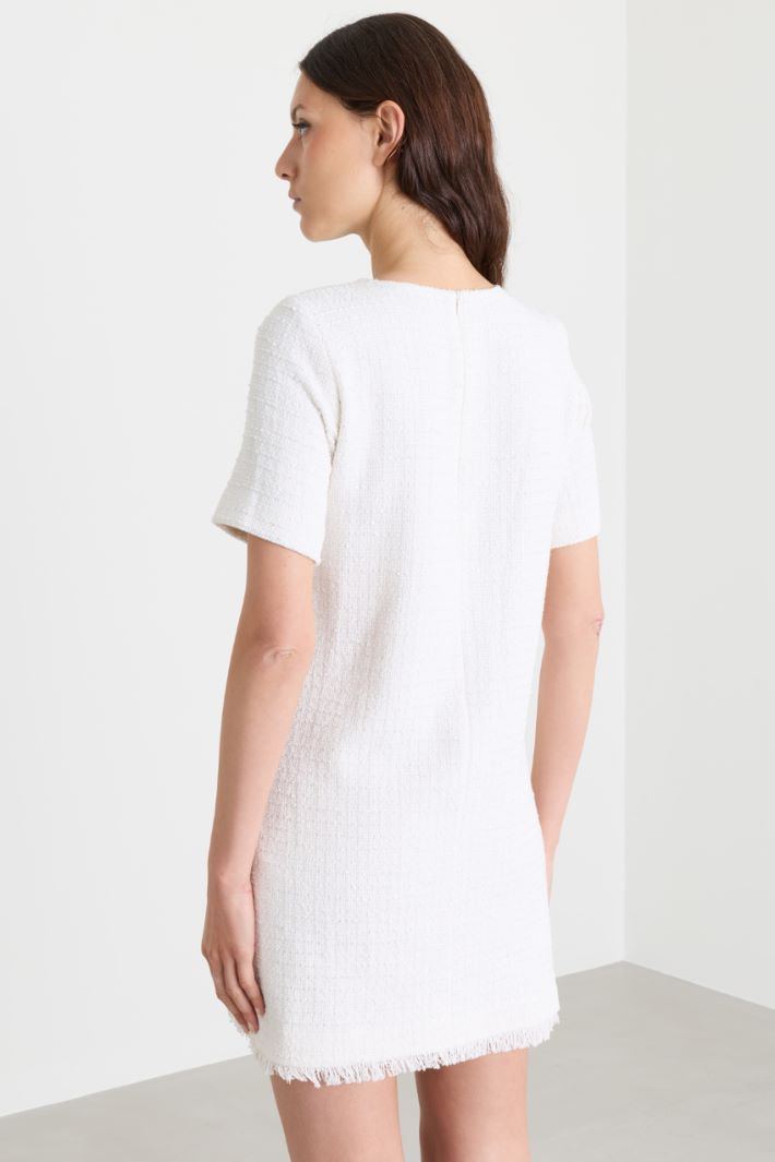 Short tweed dress - WHITE - Intrend - 4
