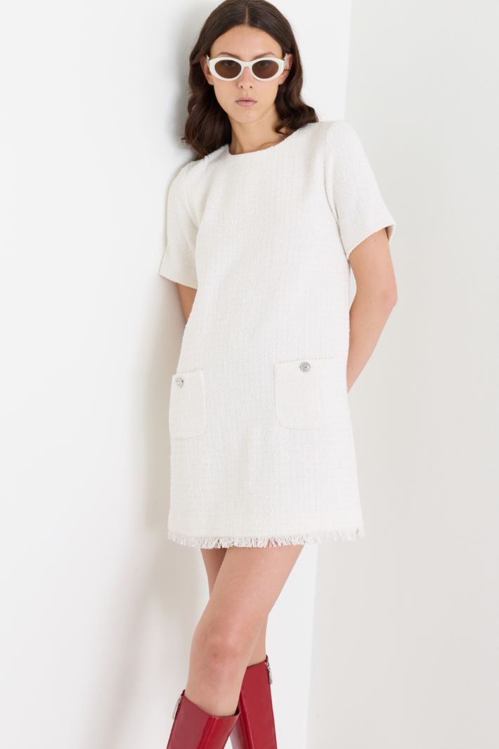 Short tweed dress - WHITE - Intrend - 2