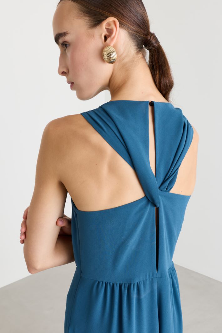 Crossover Georgette Jumpsuit - BLUE - Intrend - 4