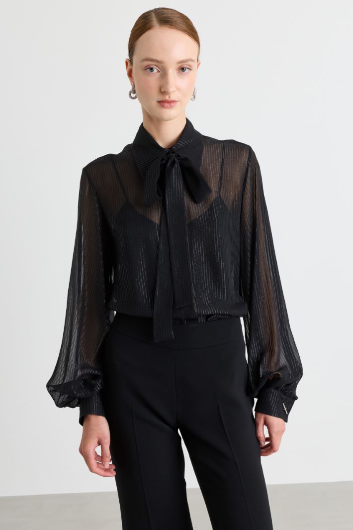 Chiffon blouse - BLACK - Intrend - 2