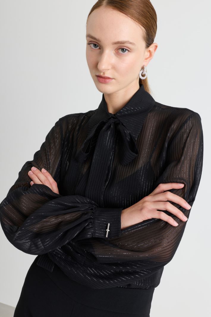 Chiffon blouse - BLACK - Intrend - 3