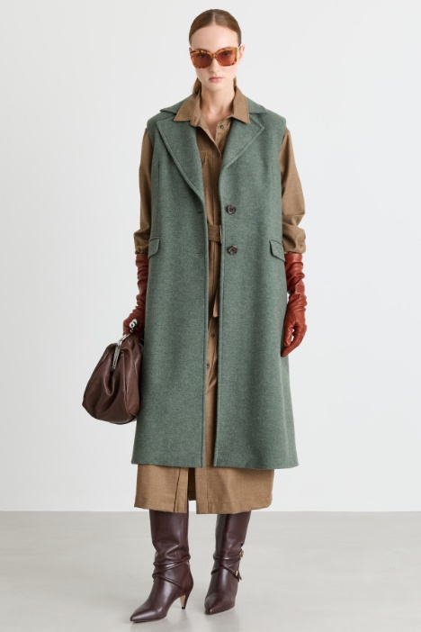 Wool-Blend Sleeveless Coat - Intrend