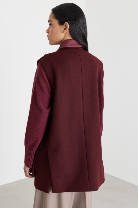 Gilet lungo in lana e alpaca