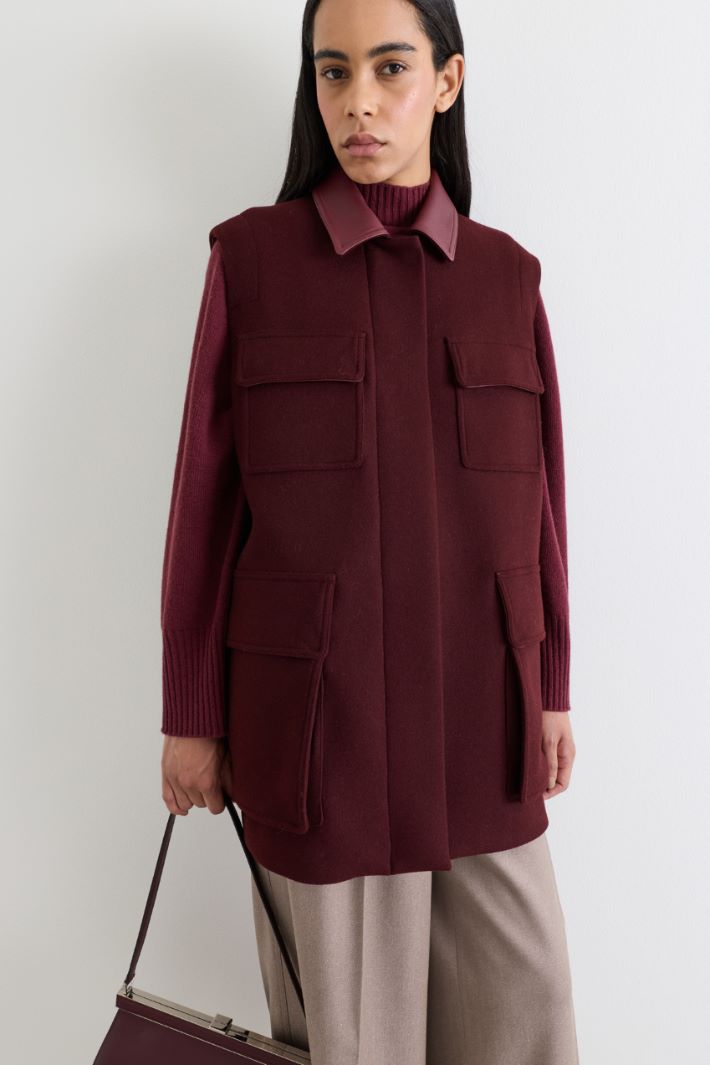 Long oversized gilet - BORDEAUX - Intrend - 2