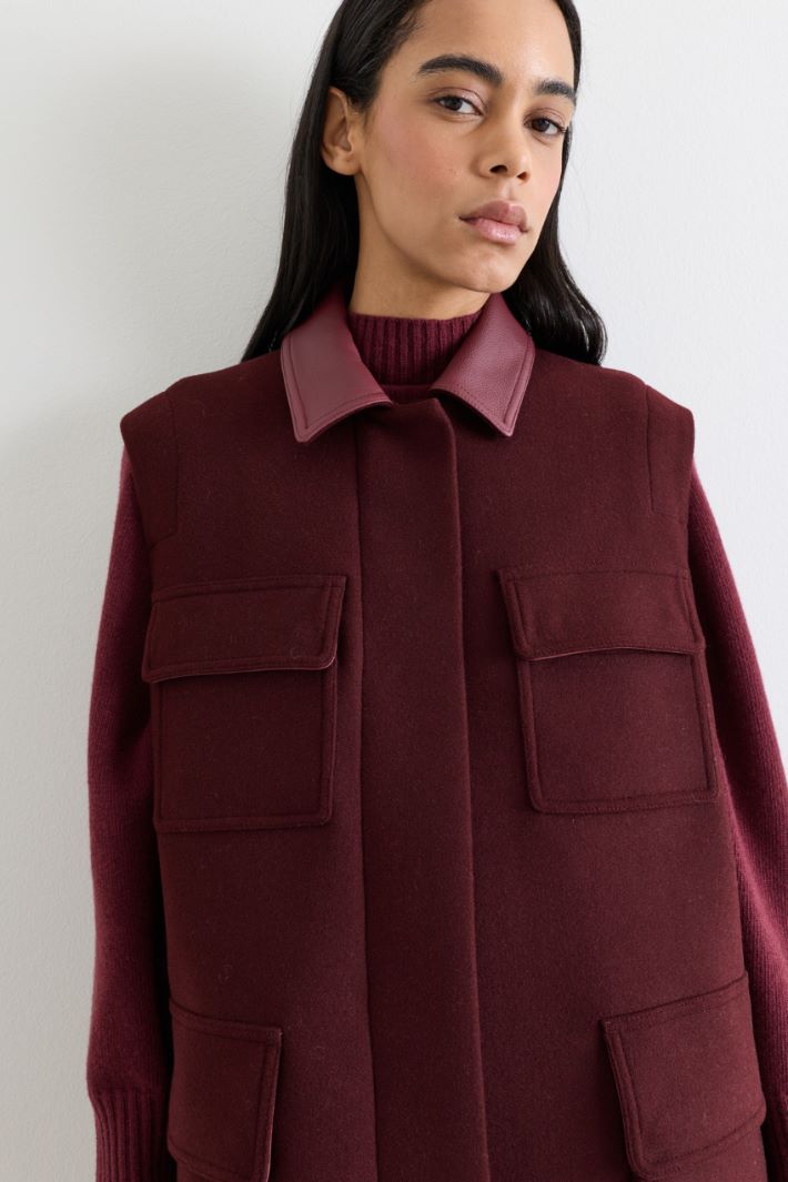 Long oversized gilet - BORDEAUX - Intrend - 3